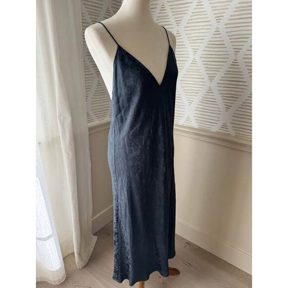 NWT rag & bone Women’s Size 12 Astrid Navy Floral Midi Slip Dress - Picture 7 of 8